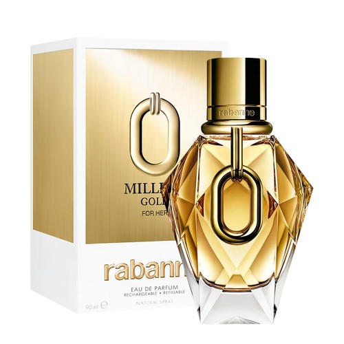 Eau de Parfum 3 Fl Oz Rabanne Million Gold for Her Refillable Long Lasting Women