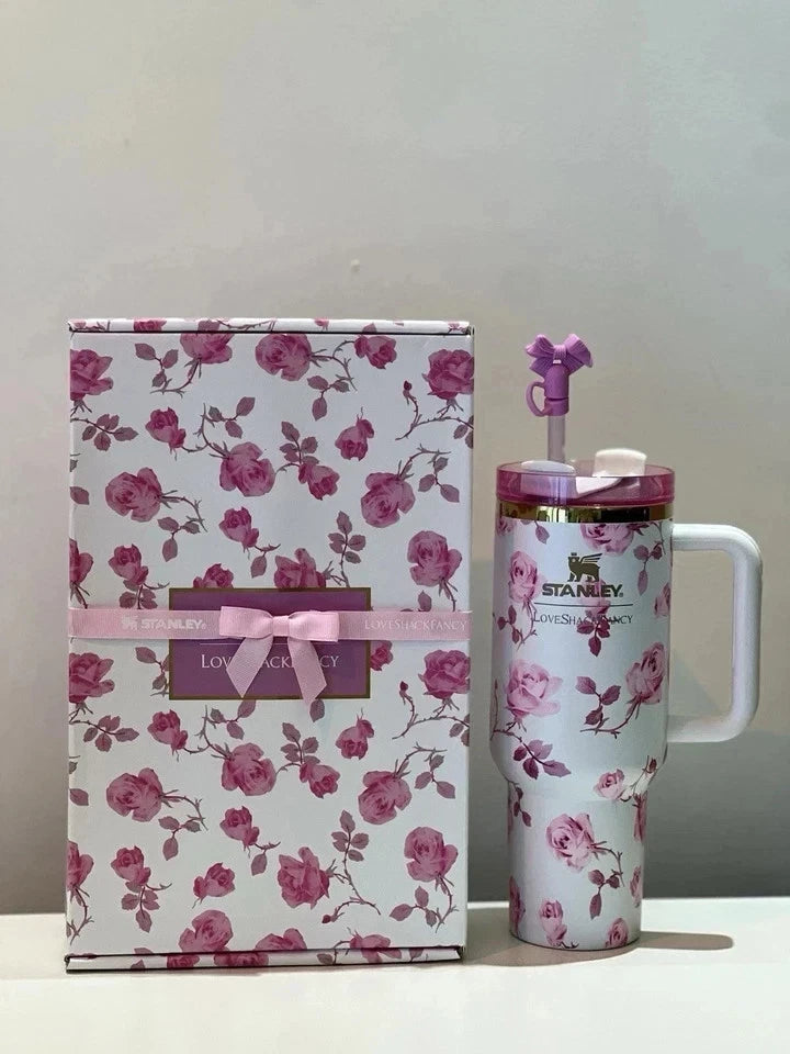 Stanley x LoveShackFancy Rosa Limited Edition 40 oz Quencher Tumbler with Gift Box